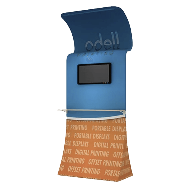 モニタータブレット付ファブリックバナースタンド 3D-80C