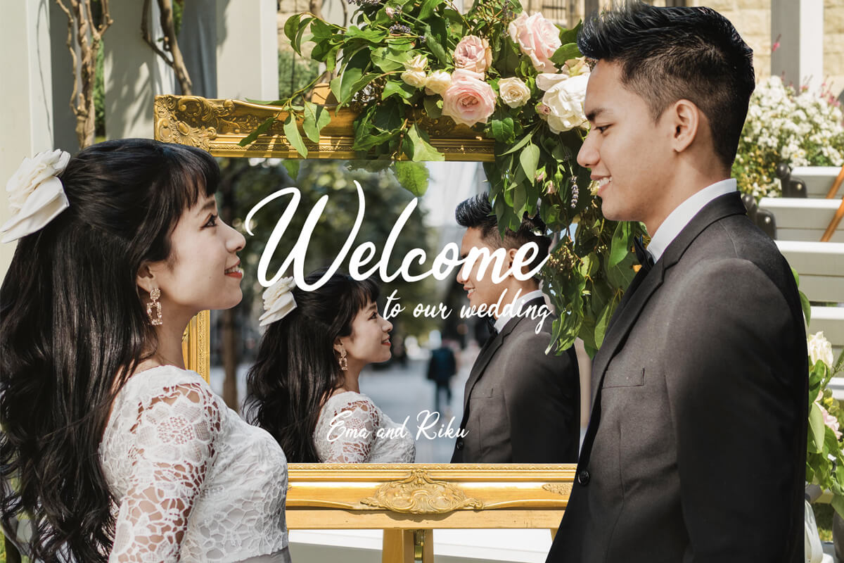 結婚式の等身大パネル
